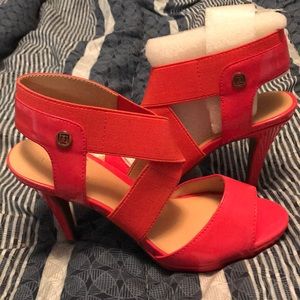 Liz Claiborne Coral Strappy Heels